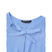 PRETTYGARDEN Women's Bow Front Top with Fashionable Puff Sleeves, Versatile Fit, Blue, Sizes M - Machine washable