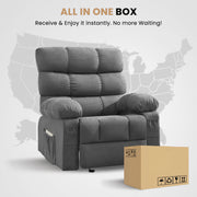 JONPONY Swivel Rocker Recliner Chair, Ergonomic Lounge, 360 Swivel, Rocking Function, Side Pocket, Brown