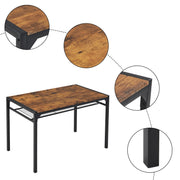 Ktaxon Dinner Table Set for 4 w/2 Chairs w/Backrest & Bench w/Storage Rack, Rustic Brown