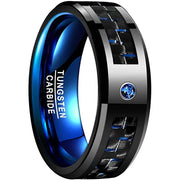 Brilliance Fine Jewelry T047R6 Tungsten Carbide Wedding Bands Comfort Fit, Black and Blue