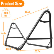 Yacona Hammock with Stand, Heavy Duty Steel Frame, Portable, Black, 600 lb Load Capacity