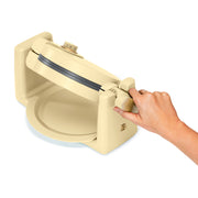 Made By Gather Beautiful Rotating Belgian Waffle Maker, 900W, EverGood Ceramic Nonstick, White Icing, Compact Foldable Design, 5 Waffles, 29426