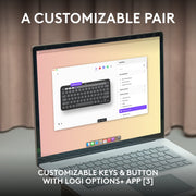Logitech Pebble 2 Keyboard and Mouse Combo, Wireless, Slim, Quiet, Portable, Customizable Fn Keys, Bluetooth, Tonal Blue, 920-012202