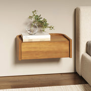 Nathan James Tyla Wall Mounted Nightstand, Floating 1-Drawer Bedside Table, Light Brown Wood Tone, 19.1 in, 90320