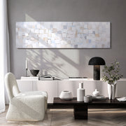 Empire Art Direct Abstract Textured Hand Painted Canvas Wall Art, Metallic Finish, 20 in x 72 in, Frozen Tundra MAR-CB9878-7220