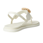 OluKai La'T T-Bar Sandals for Ladies - White Sand/White Sand - 6M