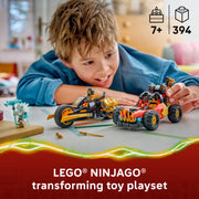 LEGO NINJAGO Kai and Cole's Combiner Vehicles Building Set, Transforming Off-Road Buggy and Motorcycle with 3 Minifigures, Ages 7+, 71864