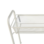 Mainstays Slim 3-Tier Rolling Bathroom Storage Cart with Hooks, White Finish, Rust-Resistant Steel Frame, Locking Casters