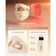 RENPHO Red Light Therapy Mask for Face, 324 LEDs, 3 Light Modes, 850NM Infrared, Rechargeable Controller, Silicone Full-Face Design, PUK-E100B-1-GD