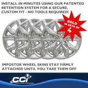 Coast2Coast Impostor Wheel Cover Set of 4, 18 Inch, 10 Spokes, Chrome Plated, Snap-On, ABS Plastic, IWCIMP407X