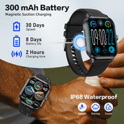 Amybaby Smart-Watches-011A Smart Watch, 1.96 in Full Touchscreen, Bluetooth Call, 120+ Sports Modes with GPS