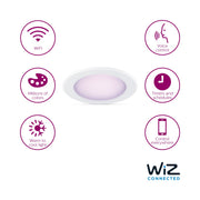 Philips Smart Wi-Fi Connected LED 85-Watt Recessed Can Downlight, Full-Color and Tunable White, Dimmable, Frosted 5-6 Inch Trim Size, E26 Base, 4-Pack, 562314-4