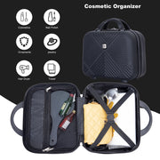 Tripcomp 2302-2Black 2 Pcs Hardside Suitcase with Spinner Wheels Lightweight Carry On Luggage, Black, 14