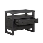 Better Homes & Gardens Ezra 2-Drawer Nightstand with USB Ports and Open Shelf, Rich Black Finish, Wood Composite, 17.99 in x 30.98 in x 25.98 in, 447318