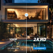 Jqimn Wireless Security Cameras, Dual-Band 5G & 2.4GHz WiFi, 2K HD with Color Night Vision, 360 Pan-Tilt, Motion Detection, Two-Way Audio, Outdoor Light Bulb Camera, Pack of 2