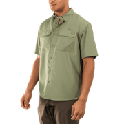 Realtree Mens Short Sleeve Guide Shirt, Oil Green Camouflage, Lightweight Polyester, Quick-Dry, UPF 50+ Protection, XL