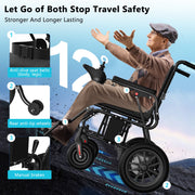 Coolhut Electric Wheelchair, Lightweight Portable Mobility Scooter, 20+ Miles Range, 350 lb Capacity, Foldable Design, 360 Joystick Control