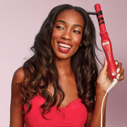 The Beachwaver Co. B-Series Rotating Curling Iron with 1.25-Inch Ceramic Barrel, Red Glitter