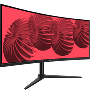 onn 34in WQHD Curved Ultrawide Gaming Monitor, 3440x1440p, 200Hz Refresh Rate, 1ms Response, Bezel-Less Display, Black, 36014307