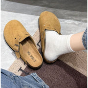 VoyageMartZenithTrend Thick Sole Birken-Style Clogs, Casual Closed-Toe Slip-On Sandals, Cushioned Footbed, Skid-Resistant Outsole, Brown, Medium Width