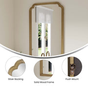 Flash Furniture Large Accent Wall Mirror, 36 in x 24 in, Solid Rubberwood Frame, Rustic Brown, Rectangle, HMHD-24M045YBN-RUSTICBRN-GG