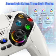 Turpow Wireless Game Controller for P5 Pro Slim PC, LED Seven Light Colors, Dual Vibration, 3.5mm Audio Jack, Macro Turbo Function, 6-Axis Motion Control, White, RH-5188