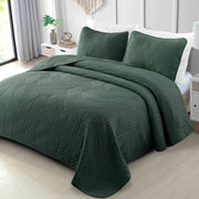 Exclusivo Mezcla California King Quilt Bedding Set Lightweight Green Oversized Soft Geometric Coverlet with 2 Pillow Shams