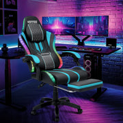 Hoffree 2038711 Big and Tall Gaming Chair with Speakers Blue