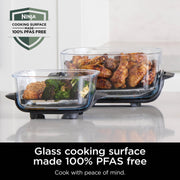 SharkNinja FN100WH Ninja Crispi Cooking System Portable PowerPod 4-Qt & 5-Cup TempWare Glass Containers & 2 Storage Lids