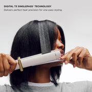 T3 Micro Curling Straightener 2-in-1 Styling Iron with CeraGloss Ceramic Plates, 9 Heat Settings, Digital Display, Satin Blush, 301389-UL-10