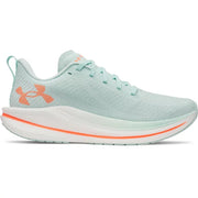 Under Armour Velociti SPD Running Shoes for Women, Lightweight Elastic Leno Upper, High Energy Return Foam Midsole, Durable Rubber Outsole, 8mm Drop, Pastel Blue Orange, 40.5
