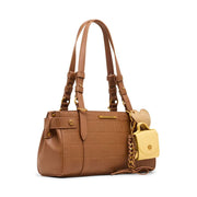 Steve Madden D4144360 Brown Nutshell Stamped Shoulder Purse Bag