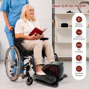 Catgood Mini Elliptical Trainer, Under Desk Electric Leg Exerciser with 12 Speeds, 3 Automatic Programs, Bidirectional Pedals, Quiet Magnetic Resistance, Compact Alloy Steel Frame, Black, SG0029-BO