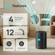 DREO HAP005 HEPA Air Purifier for Large Room up to 1600 Sq Ft & PM2.5 Air Quality Display Black