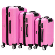 Zimtown 3-Piece Nested Spinner Suitcase Luggage Set with TSA Lock, Pink