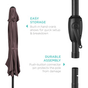 Best Choice Products Outdoor Patio Umbrella, 7.5ft Heavy-Duty Steel Frame, Weather-Resistant Polyester Canopy, Push Button Tilt, Easy Crank, Deep Taupe, SKY7444