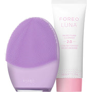 FOREO Deep & Gentle LUNA 4 Sensitive Facial Cleansing Brush and Micro-Foam Cleanser 2.0, Silicone Skin Massager, 3.4 oz, F2105