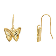 Brilliance Fine Jewelry XY815275 Adult Female 10KT Yellow Gold Butterfly Fish Hook Earrings