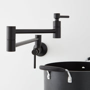 Signature Hardware SH349721MB 955096 Modern Retractable 4.8 GPM Wall-Mounted Single Hole Pot Filler - Matte Black
