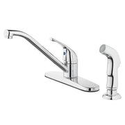 Maintays MSF0-HW-KFWSS3 8 inch Widespread Single Handle Kitchen Faucet with Side Spray Chrome
