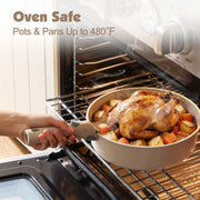SENSARTE SA-SET35-6PCS-AB Ceramic Nonstick Pots and Pans Set with Removable Handle, 18Pcs Induction Cookware Sets