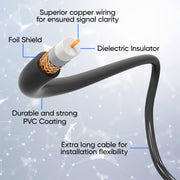 Onn Outdoor TV Antenna with Pole, 85-Mile Reception Range, Multidirectional, Ultra-HD Full HD HD Ready, 25 ft Cable