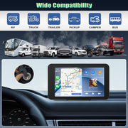 Podofo 4.7-Inch HD 1280x720 Portable Car Stereo with Wireless Apple CarPlay, Android Auto, Bluetooth, FM Transmission, AUX Input