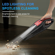 Nexpow Cordless Handheld Vacuum Cleaner, 10000Pa Suction, 800ml Dust Cup, LED Light, Rechargeable, Red, dw688