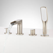 Signature Hardware 406713 Waterfall Four Hole Roman Tub Faucet w/hand Shower - Brushed Nickel