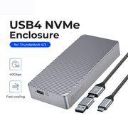 ORICO M214C3-U4-GY-BP M.2 NVMe SSD Enclosure Case 40Gbps USB4 Enclosure External NVMe Enclosure USB C Adapter Aluminum Hard Drive Enclosure for SAMSUNG 990 PRO etc ,Up to 4TB(NO DRIVE)