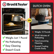 Brod & Taylor Ultralight Aluminum Baking Shell for Sourdough Bread, Oven Safe, Batard Shape, No Preheating Needed, SC-100/400