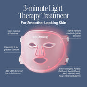 Solawave 61137 Wrinkle Retreat Pro Light Therapy Face Mask with 320 LEDs, Four Wavelengths, USB-C Rechargeable, Medical-Grade Silicone