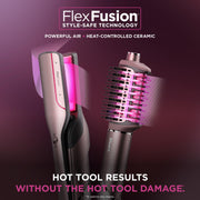 Shark FlexFusion Air Straightener and Hair Dryer Multi-Styler with Ceramic Plates, Auto-Wrap Curlers, Wet or Dry Brush, Concentrator Nozzle, Cosmic Blush