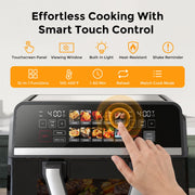 Patbrela 10QT Dual Basket Air Fryer Oven, Digital Control, Clear-View Window, Versatile Cooking, AF311